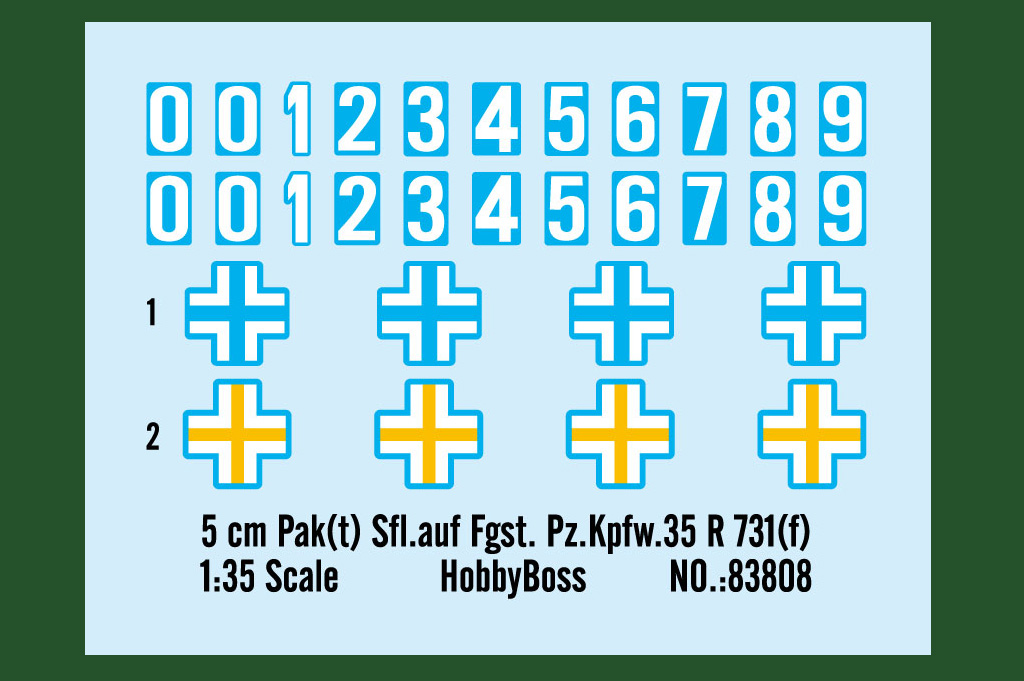 HobbyBoss 83808 5cm PAK Sfl.auf Fgst. Pz.Kpfw.35 R 731(f) | Panzer Bausatz 1:35 | Online kaufen bei Modellbau Härtle