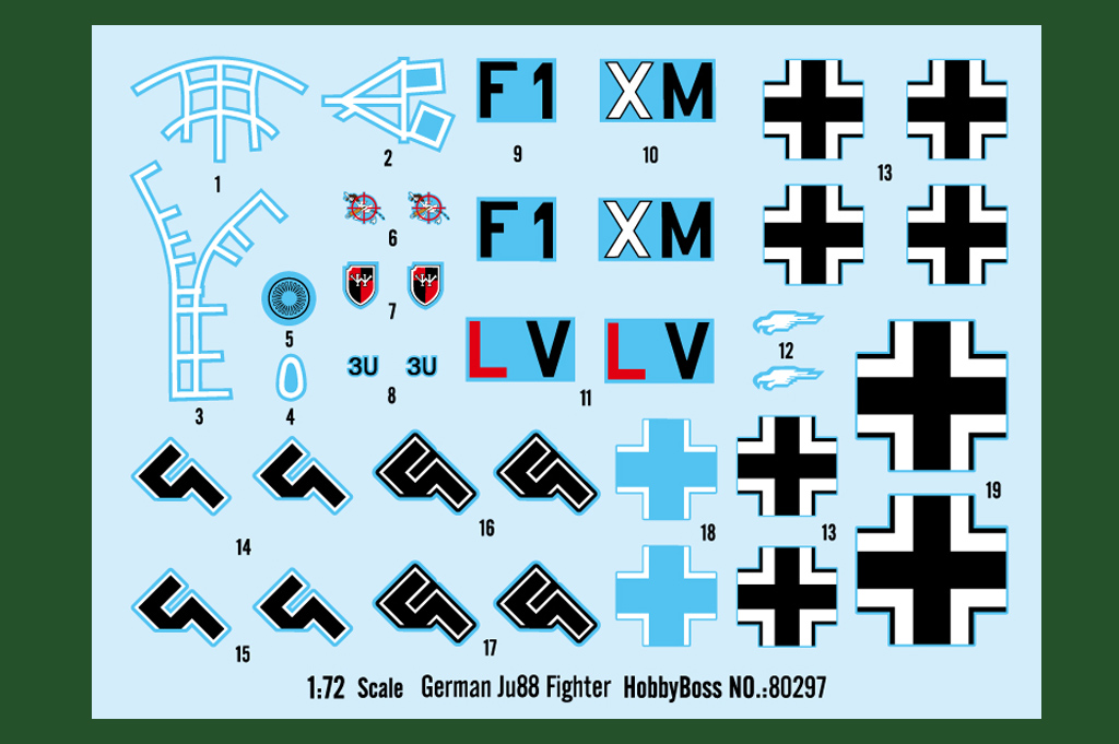 Hobby Boss Modellbausatz German Ju88 Fighter – Maßstab 1:72, über 30 Teile