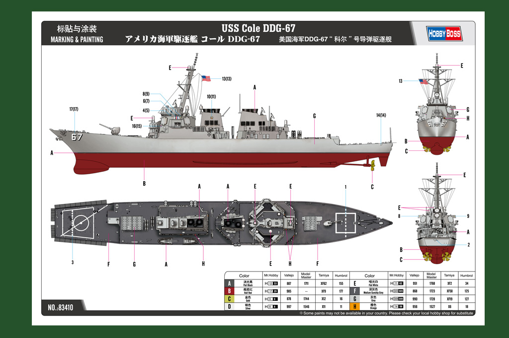 Hobbyboss 1/700 83410 USS COLE DDG-67 